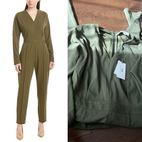 H Halston Womens Jumpsuit Wild Sage   NEW - Picture 1 of 1